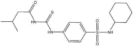 N-cyclohexyl-4-({[(3-methylbutanoyl)amino]carbothioyl}amino)benzenesulfonamide Structure