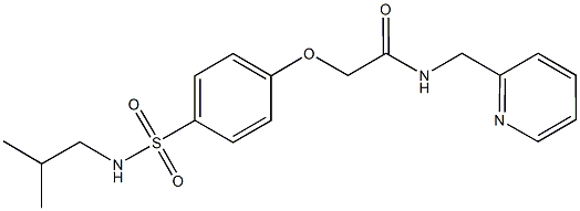 2-{4-[(isobutylamino)sulfonyl]phenoxy}-N-(2-pyridinylmethyl)acetamide Structure