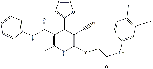  5-cyano-6-{[2-(3,4-dimethylanilino)-2-oxoethyl]sulfanyl}-4-(2-furyl)-2-methyl-N-phenyl-1,4-dihydropyridine-3-carboxamide