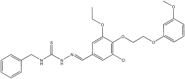 3-chloro-5-ethoxy-4-[2-(3-methoxyphenoxy)ethoxy]benzaldehyde N-benzylthiosemicarbazone,,结构式