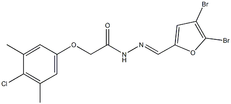 2-(4-chloro-3,5-dimethylphenoxy)-N'-[(4,5-dibromo-2-furyl)methylene]acetohydrazide