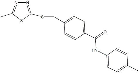 N-(4-methylphenyl)-4-{[(5-methyl-1,3,4-thiadiazol-2-yl)thio]methyl}benzamide,,结构式