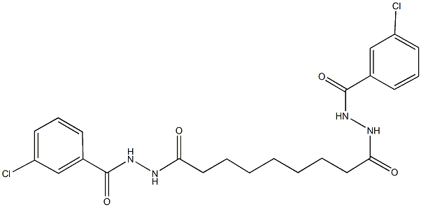 3-chloro-N'-{9-[2-(3-chlorobenzoyl)hydrazino]-9-oxononanoyl}benzohydrazide,,结构式