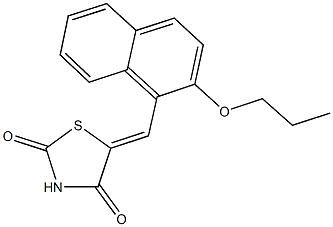 5-[(2-propoxy-1-naphthyl)methylene]-1,3-thiazolidine-2,4-dione 结构式