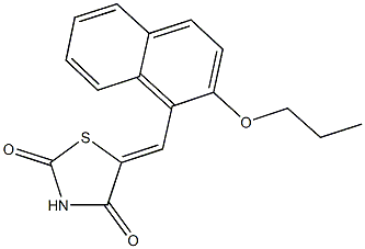 5-[(2-propoxy-1-naphthyl)methylene]-1,3-thiazolidine-2,4-dione 化学構造式