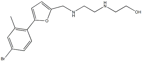 2-{[2-({[5-(4-bromo-2-methylphenyl)-2-furyl]methyl}amino)ethyl]amino}ethanol Struktur