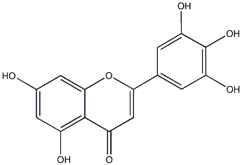 5,7-dihydroxy-2-(3,4,5-trihydroxyphenyl)-4H-chromen-4-one,,结构式