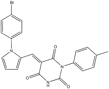 5-{[1-(4-bromophenyl)-1H-pyrrol-2-yl]methylene}-1-(4-methylphenyl)-2,4,6(1H,3H,5H)-pyrimidinetrione,,结构式