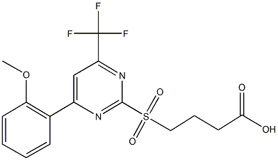 4-{[4-(2-methoxyphenyl)-6-(trifluoromethyl)-2-pyrimidinyl]sulfonyl}butanoic acid Struktur