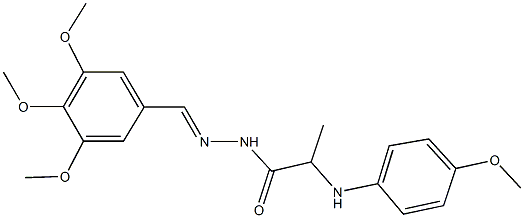 2-(4-methoxyanilino)-N'-(3,4,5-trimethoxybenzylidene)propanohydrazide 化学構造式