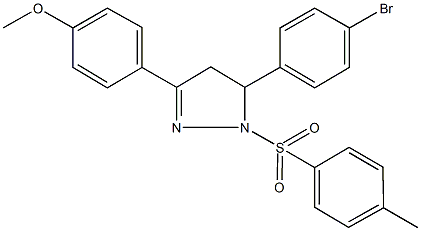 5-(4-bromophenyl)-3-(4-methoxyphenyl)-1-[(4-methylphenyl)sulfonyl]-4,5-dihydro-1H-pyrazole,,结构式