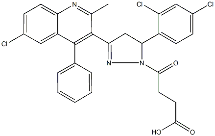 4-[3-(6-chloro-2-methyl-4-phenyl-3-quinolinyl)-5-(2,4-dichlorophenyl)-4,5-dihydro-1H-pyrazol-1-yl]-4-oxobutanoic acid