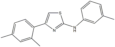 N-[4-(2,4-dimethylphenyl)-1,3-thiazol-2-yl]-N-(3-methylphenyl)amine Structure