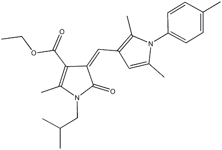 ethyl 4-{[2,5-dimethyl-1-(4-methylphenyl)-1H-pyrrol-3-yl]methylene}-1-isobutyl-2-methyl-5-oxo-4,5-dihydro-1H-pyrrole-3-carboxylate 化学構造式