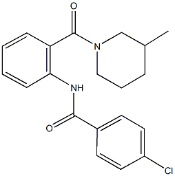 4-chloro-N-{2-[(3-methyl-1-piperidinyl)carbonyl]phenyl}benzamide 化学構造式