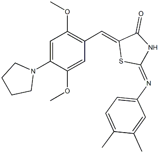 5-[2,5-dimethoxy-4-(1-pyrrolidinyl)benzylidene]-2-[(3,4-dimethylphenyl)imino]-1,3-thiazolidin-4-one