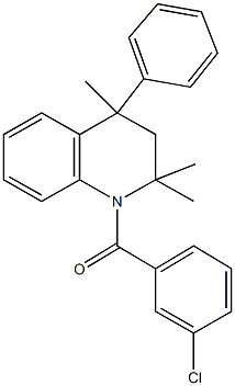 1-(3-chlorobenzoyl)-2,2,4-trimethyl-4-phenyl-1,2,3,4-tetrahydroquinoline,,结构式