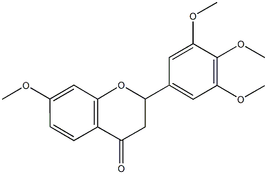 7-methoxy-2-(3,4,5-trimethoxyphenyl)-2,3-dihydro-4H-chromen-4-one,,结构式