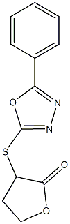 3-[(5-phenyl-1,3,4-oxadiazol-2-yl)sulfanyl]dihydro-2(3H)-furanone Struktur