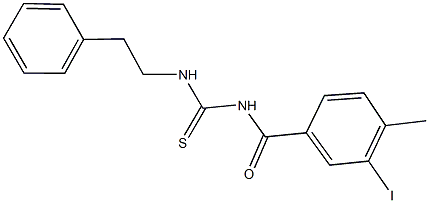 N-(3-iodo-4-methylbenzoyl)-N'-(2-phenylethyl)thiourea Struktur