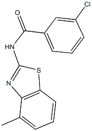 3-chloro-N-(4-methyl-1,3-benzothiazol-2-yl)benzamide Structure