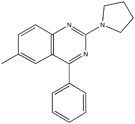 6-methyl-4-phenyl-2-(1-pyrrolidinyl)quinazoline Structure