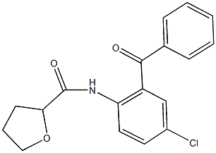 N-(2-benzoyl-4-chlorophenyl)tetrahydro-2-furancarboxamide 结构式