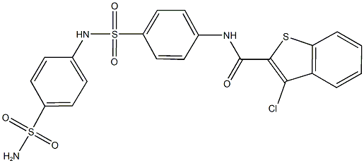 N-(4-{[4-(aminosulfonyl)anilino]sulfonyl}phenyl)-3-chloro-1-benzothiophene-2-carboxamide|