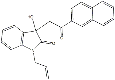 1-allyl-3-hydroxy-3-[2-(2-naphthyl)-2-oxoethyl]-1,3-dihydro-2H-indol-2-one Struktur