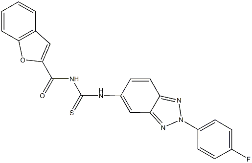 N-(1-benzofuran-2-ylcarbonyl)-N'-[2-(4-fluorophenyl)-2H-1,2,3-benzotriazol-5-yl]thiourea Structure