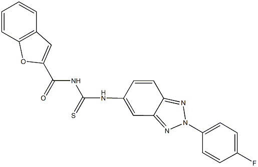 N-(1-benzofuran-2-ylcarbonyl)-N'-[2-(4-fluorophenyl)-2H-1,2,3-benzotriazol-5-yl]thiourea 结构式