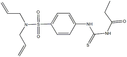 N,N-diallyl-4-{[(propionylamino)carbothioyl]amino}benzenesulfonamide Structure