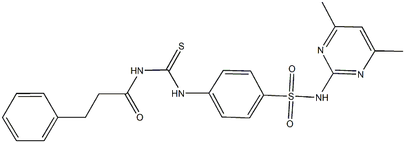 N-(4,6-dimethyl-2-pyrimidinyl)-4-({[(3-phenylpropanoyl)amino]carbothioyl}amino)benzenesulfonamide