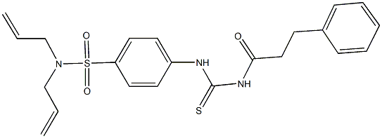 N,N-diallyl-4-({[(3-phenylpropanoyl)amino]carbothioyl}amino)benzenesulfonamide Structure