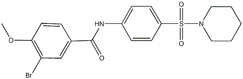 3-bromo-4-methoxy-N-[4-(piperidin-1-ylsulfonyl)phenyl]benzamide,,结构式