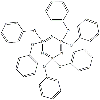 2,2,4,4,6,6-hexaphenoxy-1,3,5,2lambda~5~,4lambda~5~,6lambda~5~-triazatriphosphinine Struktur