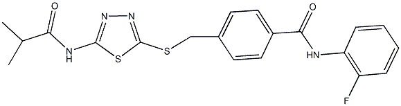 N-(2-fluorophenyl)-4-({[5-(isobutyrylamino)-1,3,4-thiadiazol-2-yl]sulfanyl}methyl)benzamide|