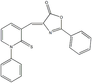 2-phenyl-4-[(1-phenyl-2-thioxo-1,2-dihydro-3-pyridinyl)methylene]-1,3-oxazol-5(4H)-one 化学構造式