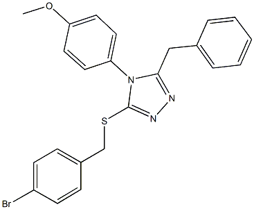 4-{3-benzyl-5-[(4-bromobenzyl)sulfanyl]-4H-1,2,4-triazol-4-yl}phenyl methyl ether 结构式