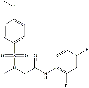 N-(2,4-difluorophenyl)-2-[[(4-methoxyphenyl)sulfonyl](methyl)amino]acetamide 化学構造式