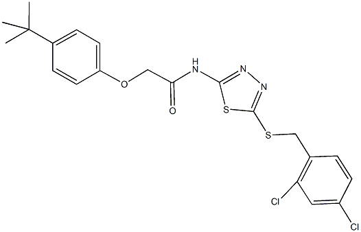 2-(4-tert-butylphenoxy)-N-{5-[(2,4-dichlorobenzyl)sulfanyl]-1,3,4-thiadiazol-2-yl}acetamide Structure