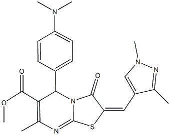 methyl 5-[4-(dimethylamino)phenyl]-2-[(1,3-dimethyl-1H-pyrazol-4-yl)methylene]-7-methyl-3-oxo-2,3-dihydro-5H-[1,3]thiazolo[3,2-a]pyrimidine-6-carboxylate