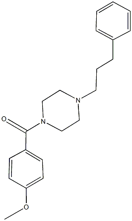 methyl 4-{[4-(3-phenylpropyl)-1-piperazinyl]carbonyl}phenyl ether 化学構造式