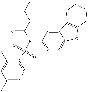 N-butyryl-2,4,6-trimethyl-N-(6,7,8,9-tetrahydrodibenzo[b,d]furan-2-yl)benzenesulfonamide Structure