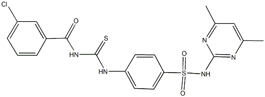 4-({[(3-chlorobenzoyl)amino]carbothioyl}amino)-N-(4,6-dimethyl-2-pyrimidinyl)benzenesulfonamide,,结构式
