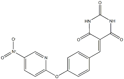 5-[4-({5-nitro-2-pyridinyl}oxy)benzylidene]-2,4,6(1H,3H,5H)-pyrimidinetrione Structure