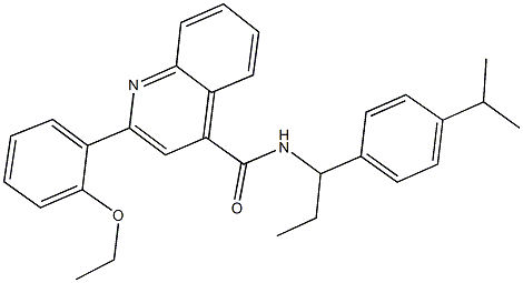 2-(2-ethoxyphenyl)-N-[1-(4-isopropylphenyl)propyl]-4-quinolinecarboxamide 结构式