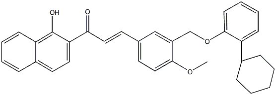 3-{3-[(2-cyclohexylphenoxy)methyl]-4-methoxyphenyl}-1-(1-hydroxy-2-naphthyl)-2-propen-1-one Structure