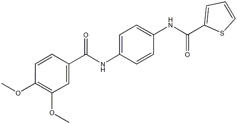 N-{4-[(3,4-dimethoxybenzoyl)amino]phenyl}-2-thiophenecarboxamide,,结构式