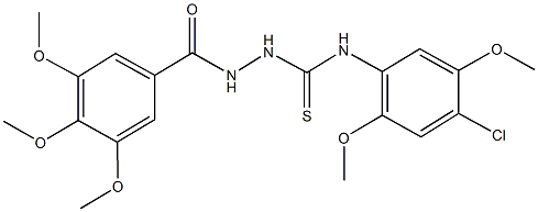 N-(4-chloro-2,5-dimethoxyphenyl)-2-(3,4,5-trimethoxybenzoyl)hydrazinecarbothioamide,,结构式